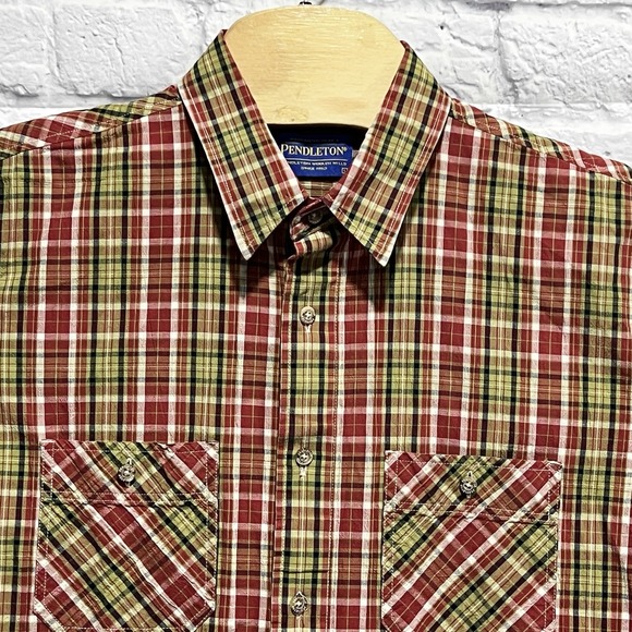 Pendleton Men‎ Button Multicolor Santiam Short Sleeve Lightweight Plaid Sz Large - Picture 4 of 8